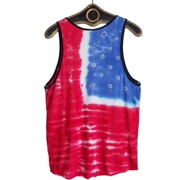 OBEY Red White Blue Free Fallin Tie Dye Cotton Sleeveless Tank Top Men S Women M - Picture 2 of 5